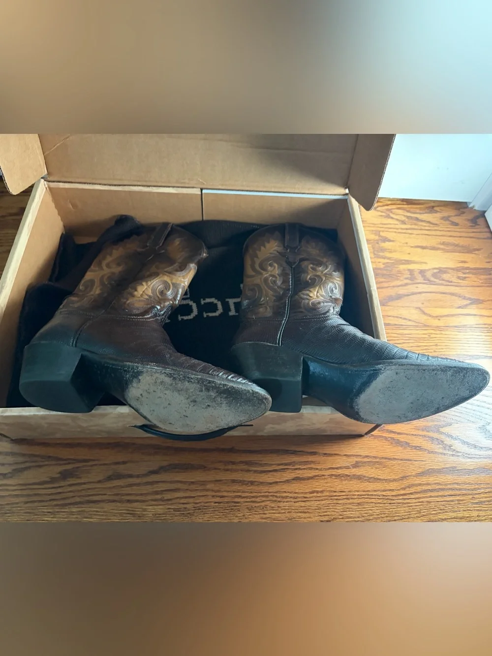 Lucchese Women’s Western Cowboy Boots Brown Leather